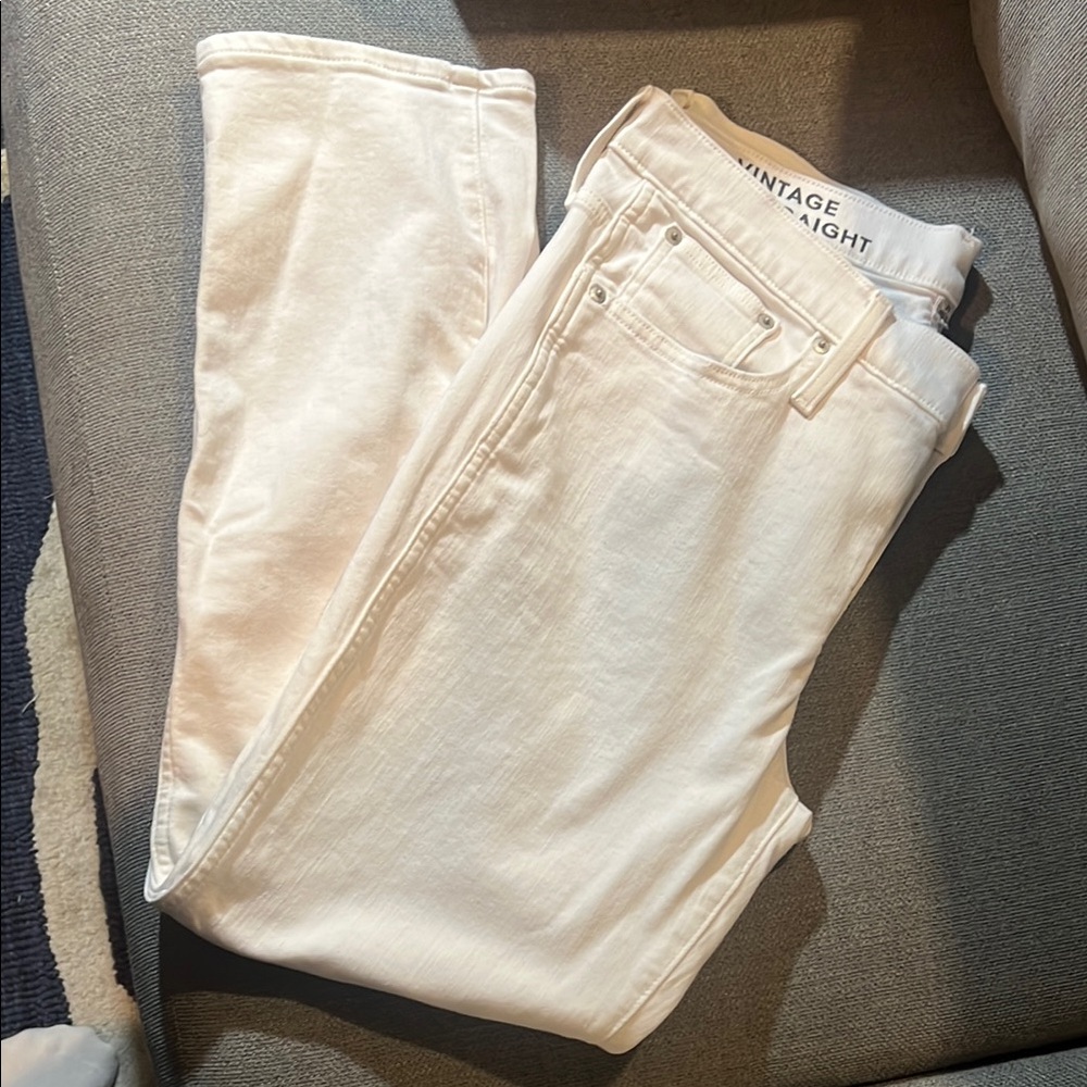J. Crew White Straight Leg Jeans Classic Denim